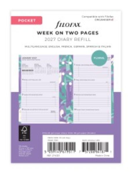 Immagine di 27-06321 - DIARIO 2027 POCKET SETTIMANALE FLORAL