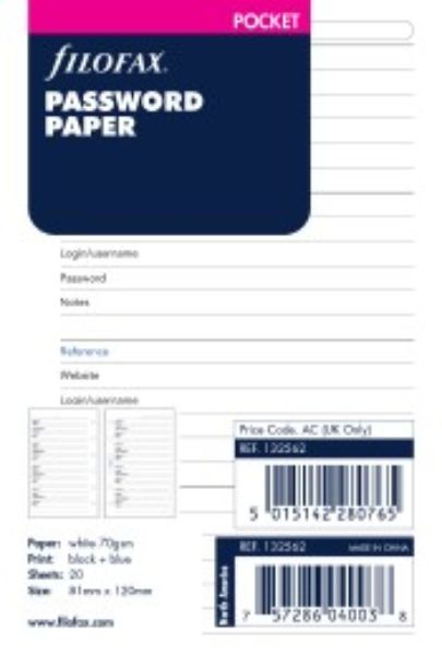 Immagine di L132562 - FOGLI PASSWORD POCKET