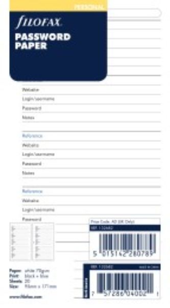 Immagine di L132682 - FOGLI PASSWORD PERSONAL